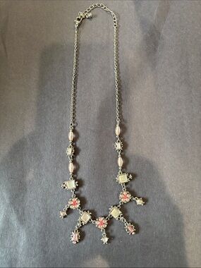 Delicate Pink and Cream Statement Necklace - Women's Jewelry